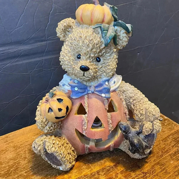 Table Top Lamb Teddy Bear Pumpkin Halloween Spirit Light Still Work Light Bulb - Picture 2 of 5